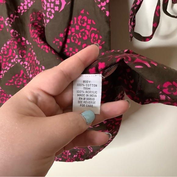 < Y2K TRAMP Brown & Pink Floral Print Dress > - Picture 5 of 5